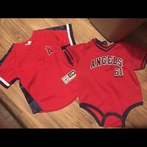 12 month Angels jersey & one piece